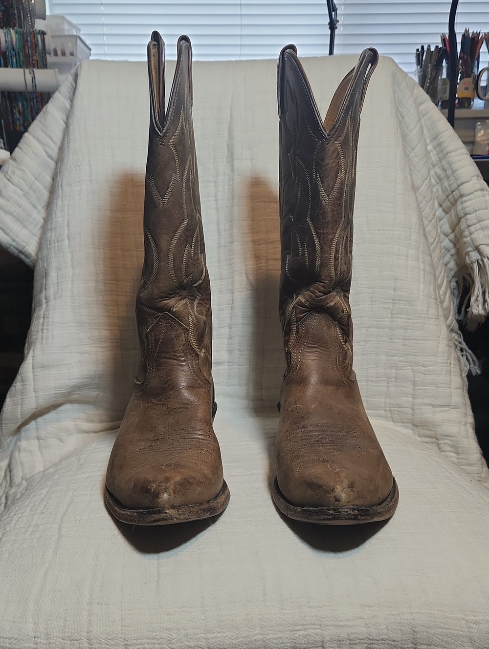 Nocona Men's Distressed Brown Pull-On Western Boots